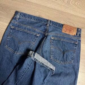 Vintage 90s Levi's Strauss Co 501 Mens Mid Wash Straight Leg Jeans W36 L35